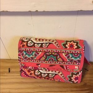 Vera Bradley Call Me Coral Tri-Fold Wallet.